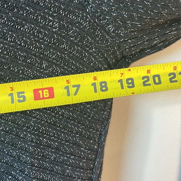 White House Black Market black/metallic cotton/wool blend tunic size XL. - Picture 8 of 10